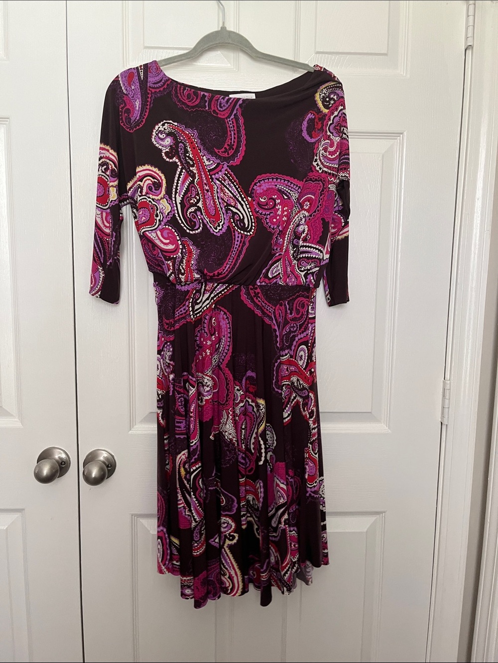 Charter Club Fuchsia & Plum Paisley Midi Dress